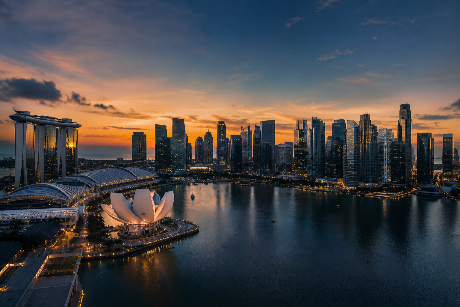 Premium Business District Singapore Skyline